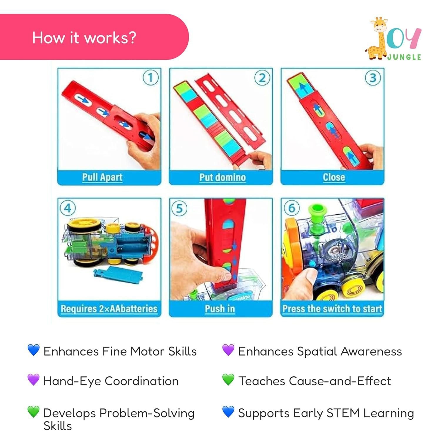 Train Toy Domino Set for Kids  BPA-Free Plastic with Sound Effects