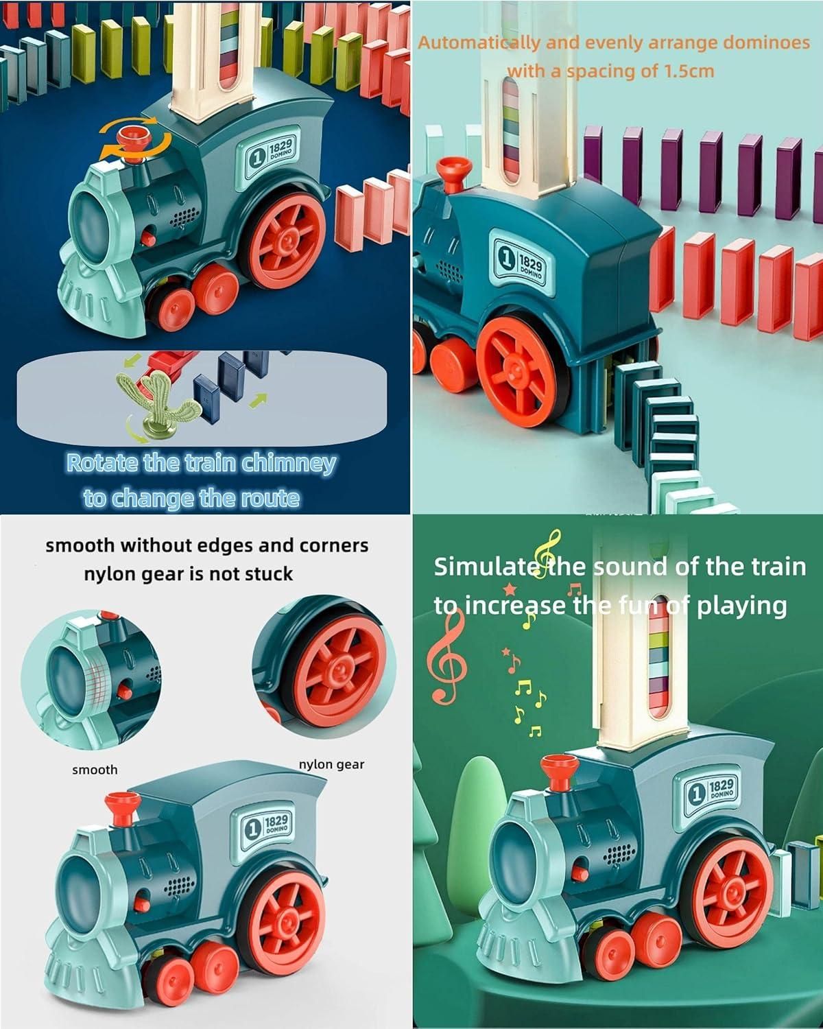Train Toy Domino Set for Kids  BPA-Free Plastic with Sound Effects