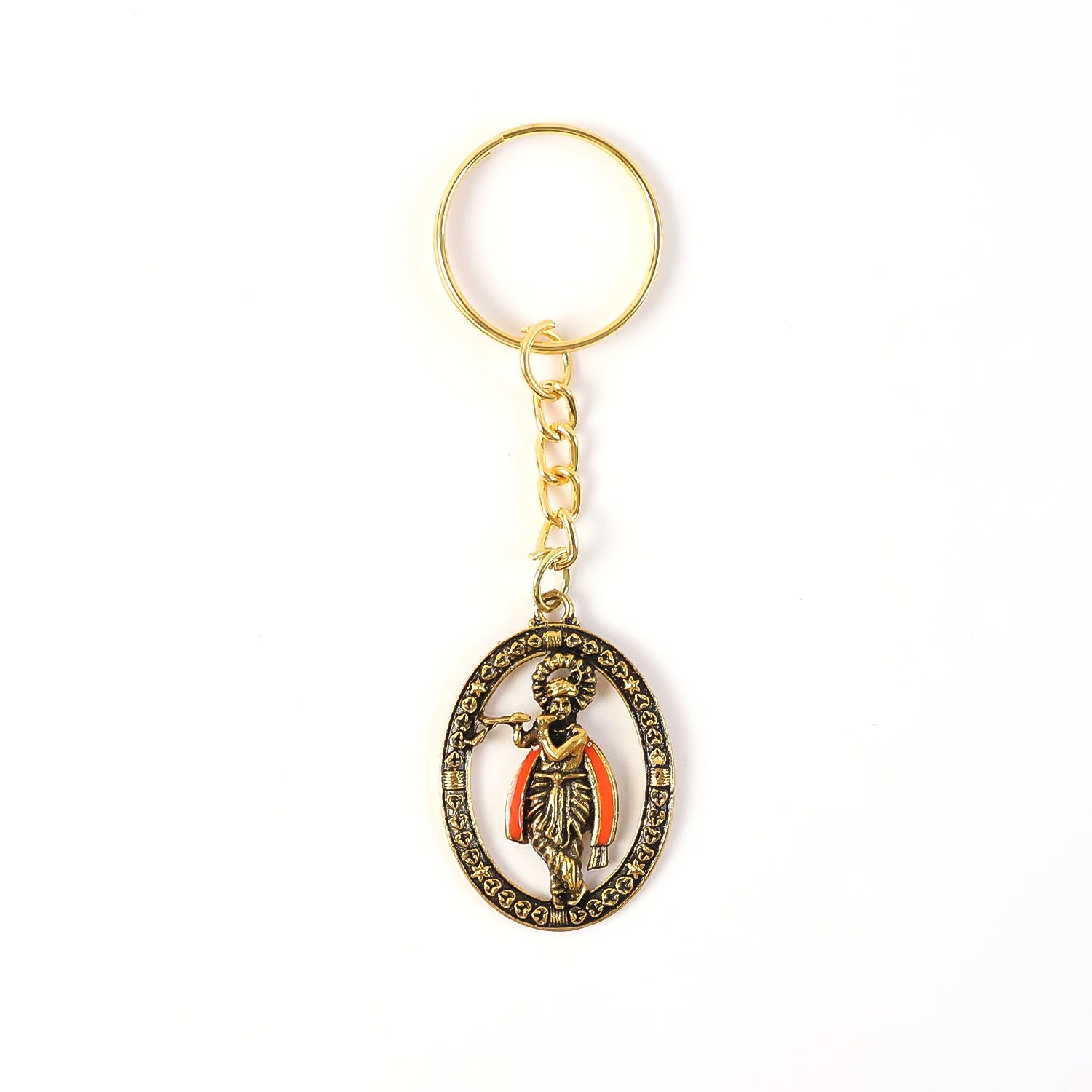 Metal Traditional Decorative Lord Krishna Keychain (1 Pc)